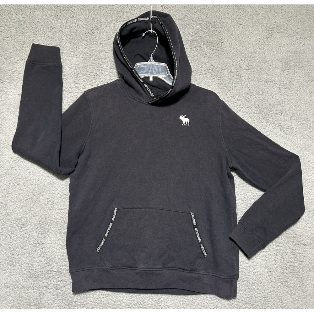Abercrombie & Fitch Soft A&F Crop Full Zip Hoodie Black Kids 15/16 Sk8